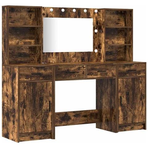 Set Tavolo da Trucco 3 pcs Rovere fumé 78.5 x 41 x 135 cm - Foto 1