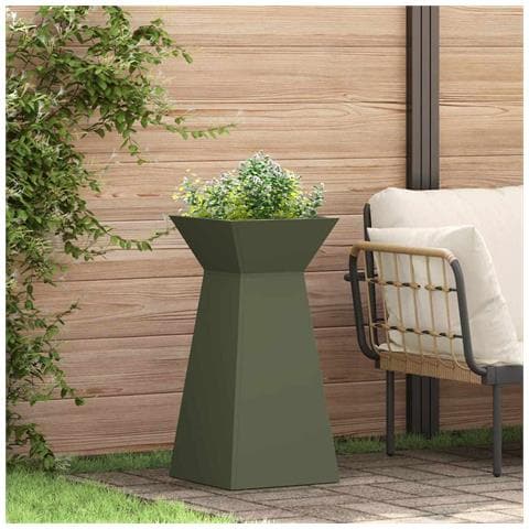 Vaso a Pilastro Oliva 35 x 35 x 73 cm Acciaio - Foto 2