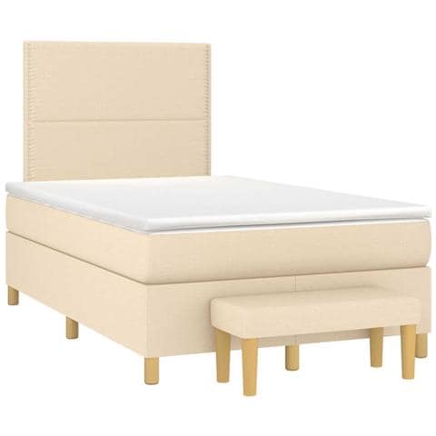 Giroletto a Molle con Materasso Crema 120x190 cm in Tessuto - Foto 1