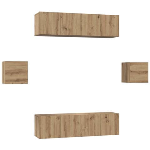 Set mobile TV 6 pcs rovere artigianale Legno multistrato - Foto 1
