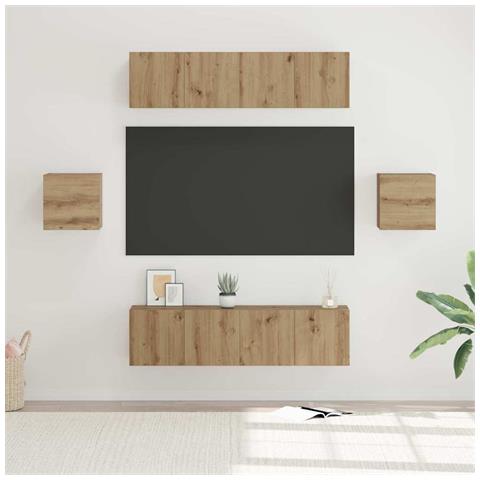 Set mobile TV 6 pcs rovere artigianale Legno multistrato - Foto 2