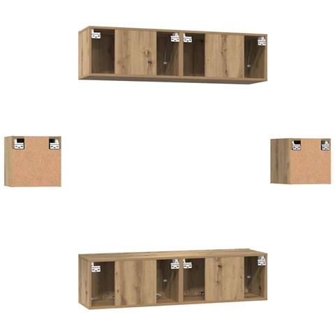 Set mobile TV 6 pcs rovere artigianale Legno multistrato - Foto 9