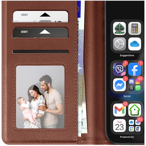 Custodia A Portafoglio Per Iphone Air In Pelle Premium Con Funzione Stand - Foto 2