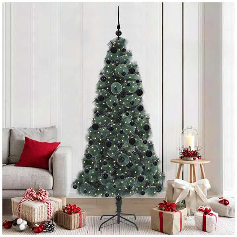 Albero di Natale artificiale preilluminato con set di palline - Foto 2