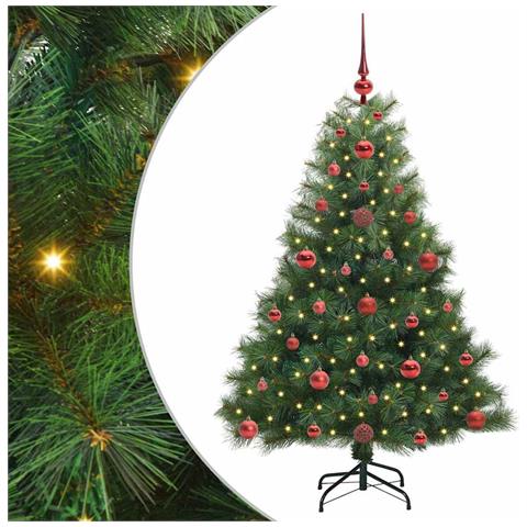 Albero di Natale artificiale con 150 LED Verde 120 cm PE e PVC - Foto 1