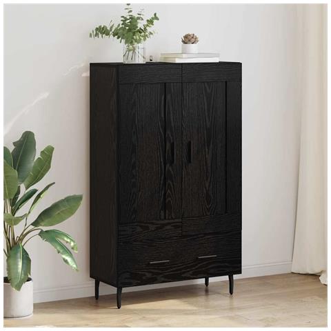 Credenza Rovere Nero 69,5 x 31 x 115 cm Legno multistrato - Foto 2