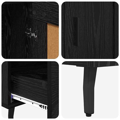 Credenza Rovere Nero 69,5 x 31 x 115 cm Legno multistrato - Foto 9