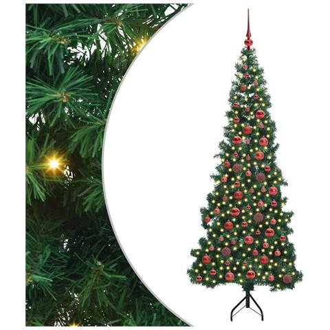 Albero di Natale Artificiale Angolare con 300 LED Verde 180 cm - Foto 1