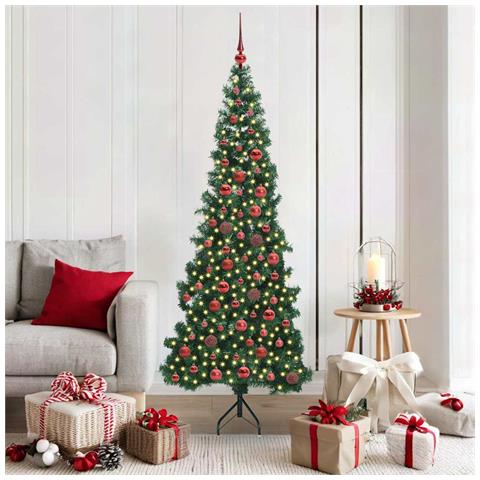 Albero di Natale Artificiale Angolare con 300 LED Verde 180 cm - Foto 2