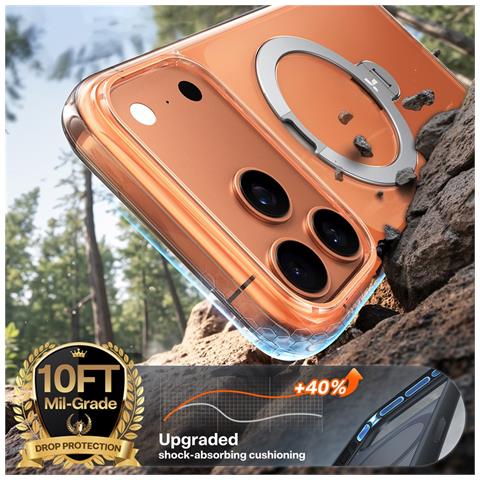 Cover per iPhone 17 Pro Max - TPU+PC, Trasparente, MagSafe - Foto 2