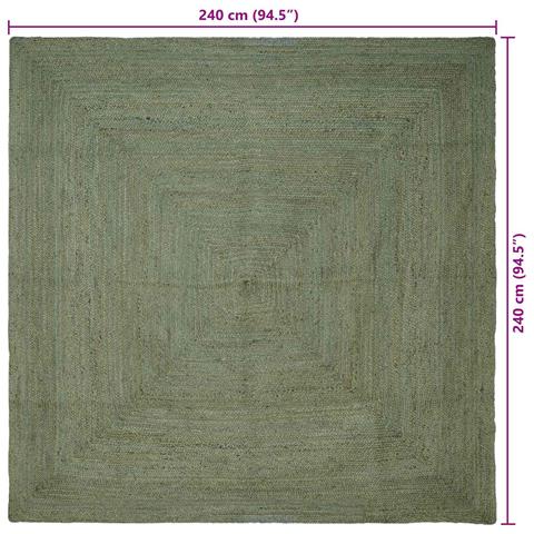 Tappeti per area Quadrato Verde Oliva 240 x 240 cm Juta - Foto 7