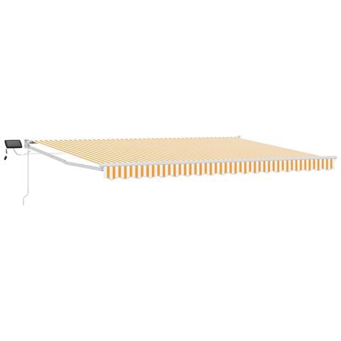 Tenda retrattile manuale con LED Giallo e Bianco 4 x 2 m - Foto 1