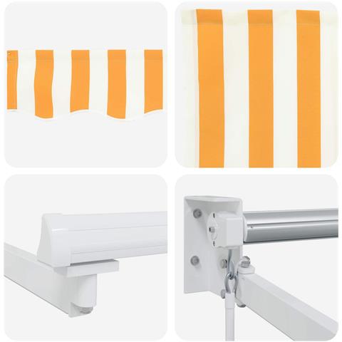 Tenda retrattile manuale con LED Giallo e Bianco 4 x 2 m - Foto 9