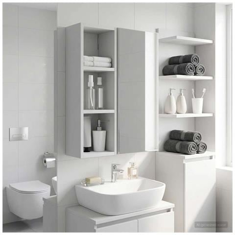 Armadio da bagno a muro Bianco 20 x 16 x 62,5 cm - Foto 2