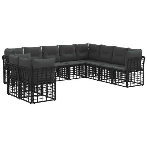 Set di divani da esterno Nero Poliestere - Foto 1