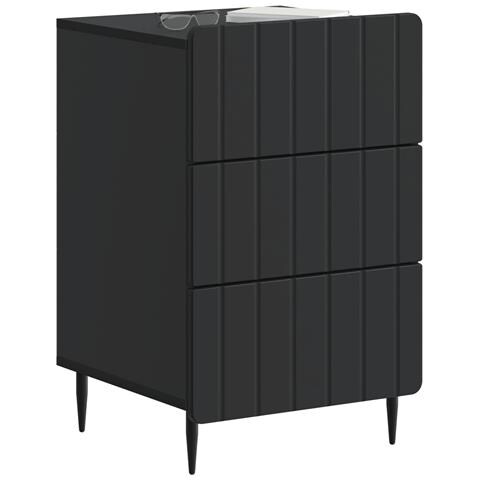 Armadio da Notte Nero 43x 41 x 68 cm Legno ingegnerizzato - Foto 2