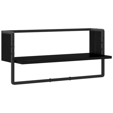 Scaffale da parete A parete Rovere nero 65 x 25 x 30 cm - Foto 1