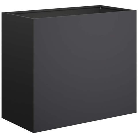 Vaso da giardino Nero 60 x 30 x 50 cm Acciaio laminato a freddo - Foto 1