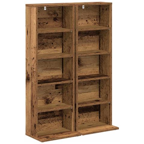 Mobile per CD 2 pz Legno di quercia 33 x 23,5 x 97,5 cm - Foto 1