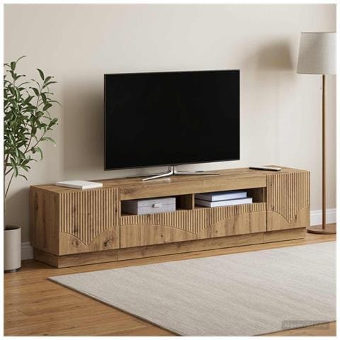 Mobile TV LED a 5 pezzi Rovere Artigianale Legno ingegnerizzato - Foto 9