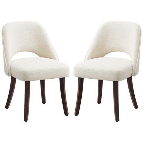 Set Di 2 Sedie Da Pranzo Stile Moderno Legno Massello 56x63x80cm Beige - Foto 1