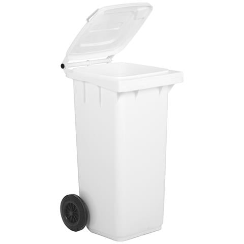 Bidone Carrellato Per Raccolta Differenziata 120 Litri - Bianco - Foto 1