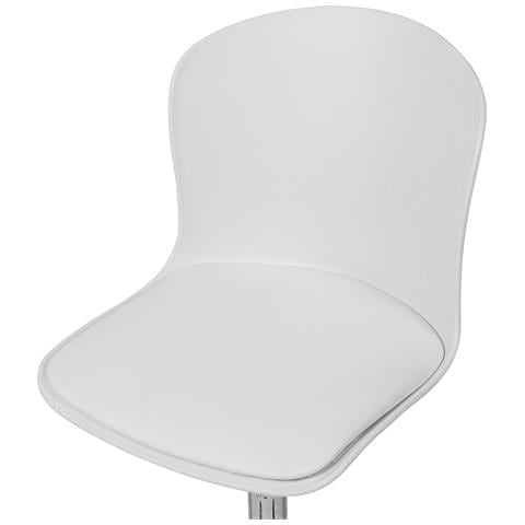 Sgabello Da Lavoro Con Ruote In Pelle Sintetica Bianca Vamo - Foto 16