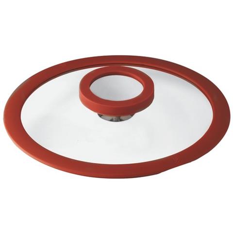 Coperchio Cm 16 12 O'clock Red Silicone, Vetro - Foto 1
