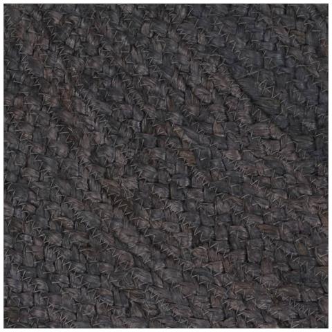 Tappeto Lavorato A Mano In Juta Rotondo 90 Cm Grigio Scuro - Foto 6