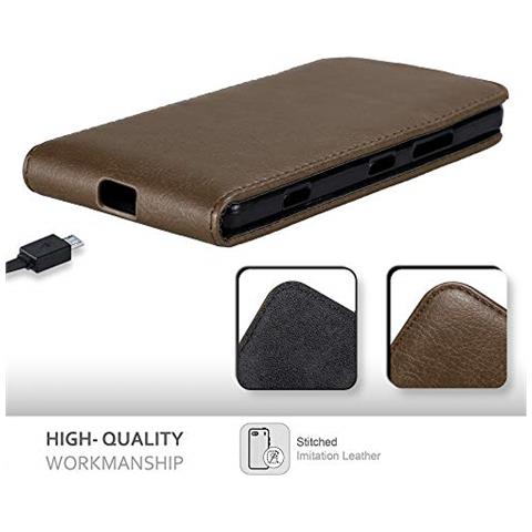 Custodia Compatibile Con Nokia Lumia 950 In Bruno Caffè - Coperchio Protettivo In Design Flip Con Chiusura Magnetica - Foto 2