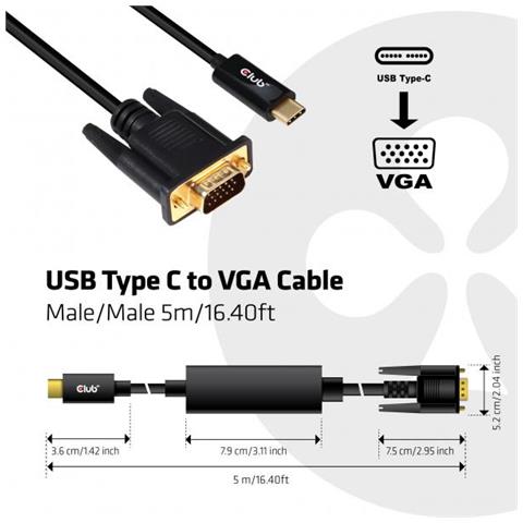 Cac-1512 Usb C Vga Nero - Foto 2