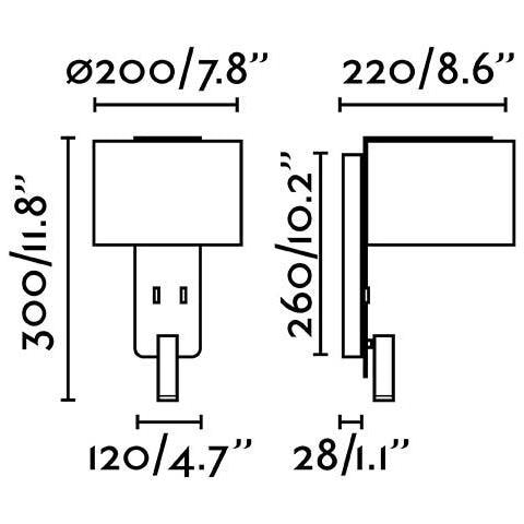 Lampada Da Parete Bianca Con Paralume 1x E27 Con Luce Di Lettura 3w - Foto 3