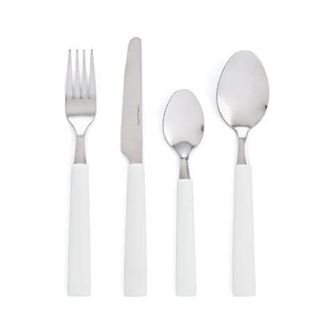 Fresia Set Di 24 posate Con Manico Bianco, Acciaio Inox, Bianco, 9 x 9 x 24 cm - Foto 1