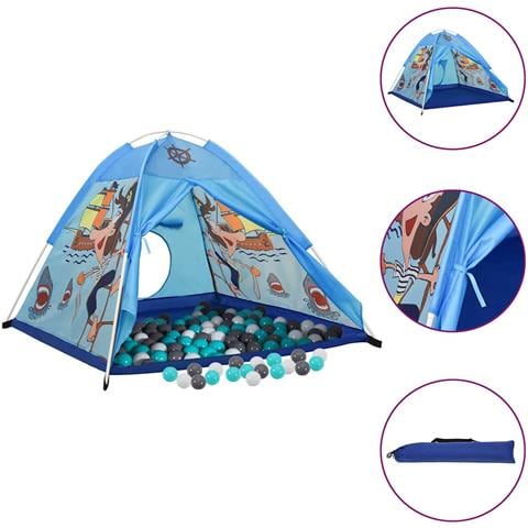 Tenda Da Gioco Per Bambini Blu Con 250 Palline 120x120x90 Cm - Foto 1