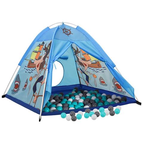 Tenda Da Gioco Per Bambini Blu Con 250 Palline 120x120x90 Cm - Foto 10