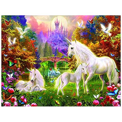 Puzzle Da 1000 Pezzi Castle Unicorns Di Sunsout - Foto 1