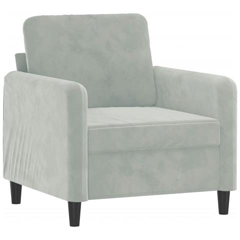 Poltrona Grigio Chiaro 60 Cm Velluto - Foto 2