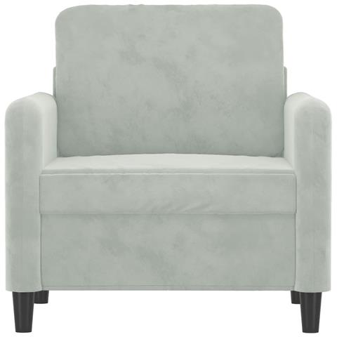 Poltrona Grigio Chiaro 60 Cm Velluto - Foto 3
