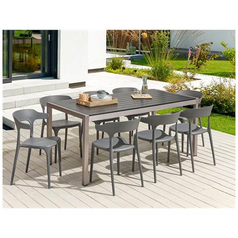 Set Di 8 Sedie Da Pranzo Grigio Gubbio - Foto 1