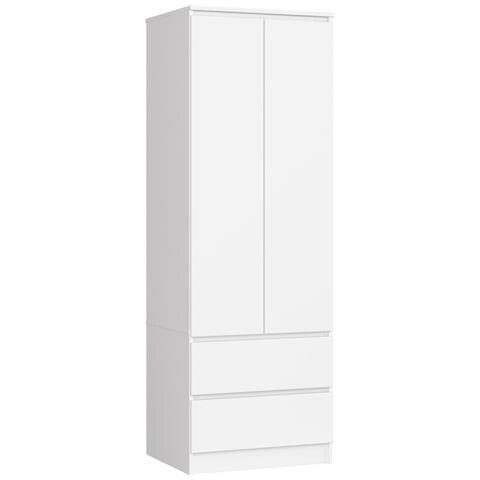 Armadio A 2 Ante Battenti E Cassetti S60, 60x51x180 cm, Colore Bianco - Foto 1