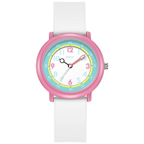 Orologio Quartz Per Bambini Impermeabile Modello Flex, Bianco / Rosa - Foto 1
