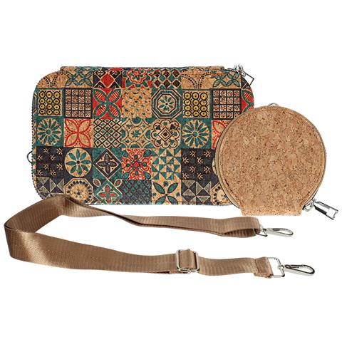 Borsetta In Sughero, Collezione Corkmosaic, Chiusura A Zip - Foto 1