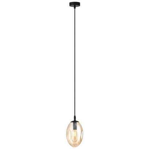 Lampada A Sospensione Astral - Nero, Ambra - Acciaio Verniciato A Polvere, Vetro - 12x100x10 Cm - Foto 1
