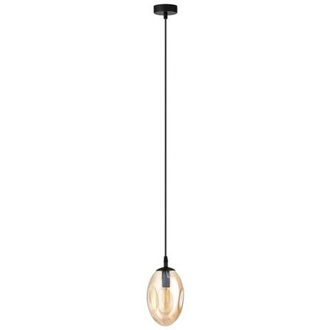 Lampada A Sospensione Astral - Nero, Ambra - Acciaio Verniciato A Polvere, Vetro - 12x100x10 Cm - Foto 2
