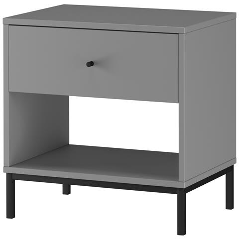 Celine Comodino Con 1 Cassetto In Truciolare Grigio - Foto 1