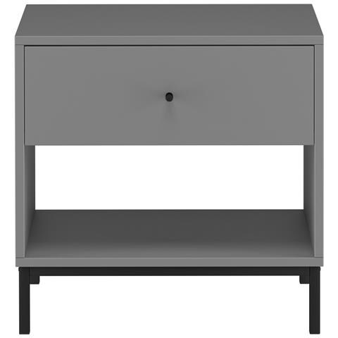 Celine Comodino Con 1 Cassetto In Truciolare Grigio - Foto 2