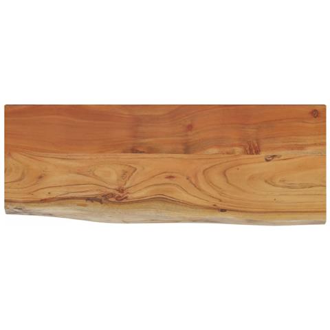Mensola A Muro 50x20x3,8cm Rettangolare Legno Acacia Bordi Vivi - Foto 2