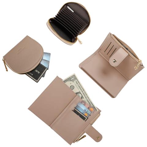 Set Regalo Portafogli E Portacarte Da Donna, Beige - Foto 2