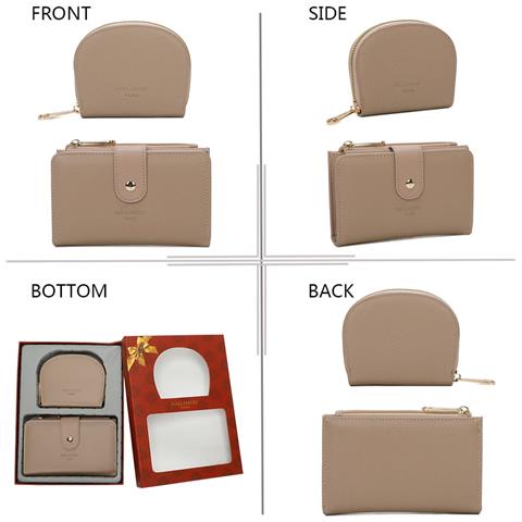 Set Regalo Portafogli E Portacarte Da Donna, Beige - Foto 4