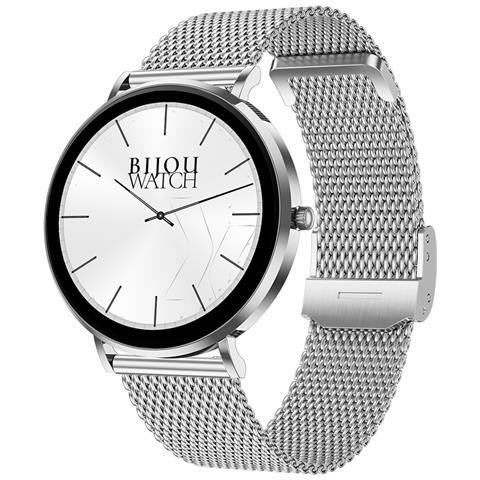 Orologio Connesso Fw27 Selen Ip67 Con Cinturino In Maglia Milanese, Argento - Foto 1
